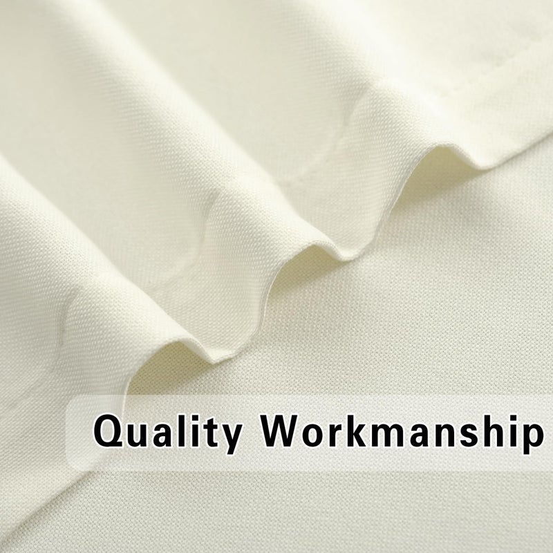 UPOPO Ivory Valance Curtains Living Room 18 inch Long Linen Textured Kitchen Short Small Mini Little Curtain Toppers Valance Bedroom Windows Curtain Panels Rod Pocket 54"x18" 1 Piece - Image 3